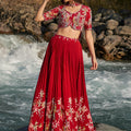Maroon Floral Lehenga Set image 0
