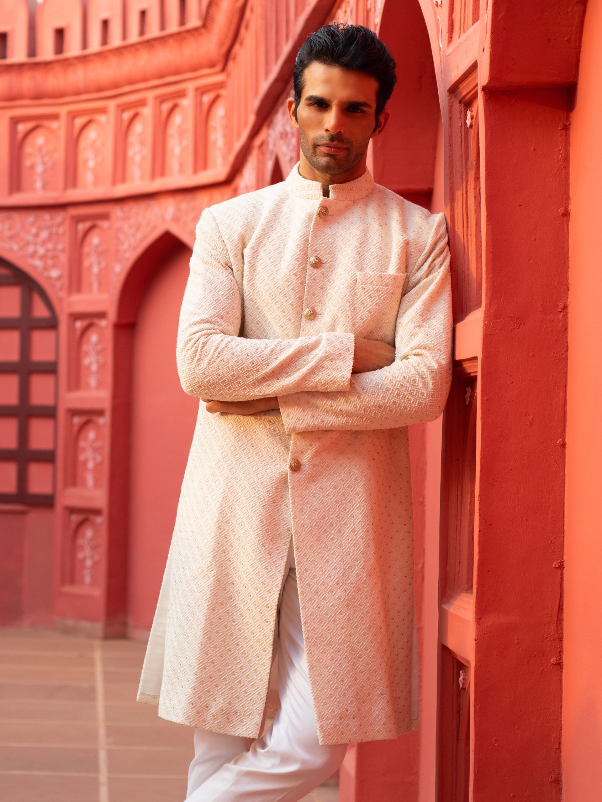 Ivory Sherwani Set image 1