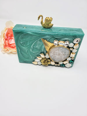 Green Resin Swan Clutch image 2