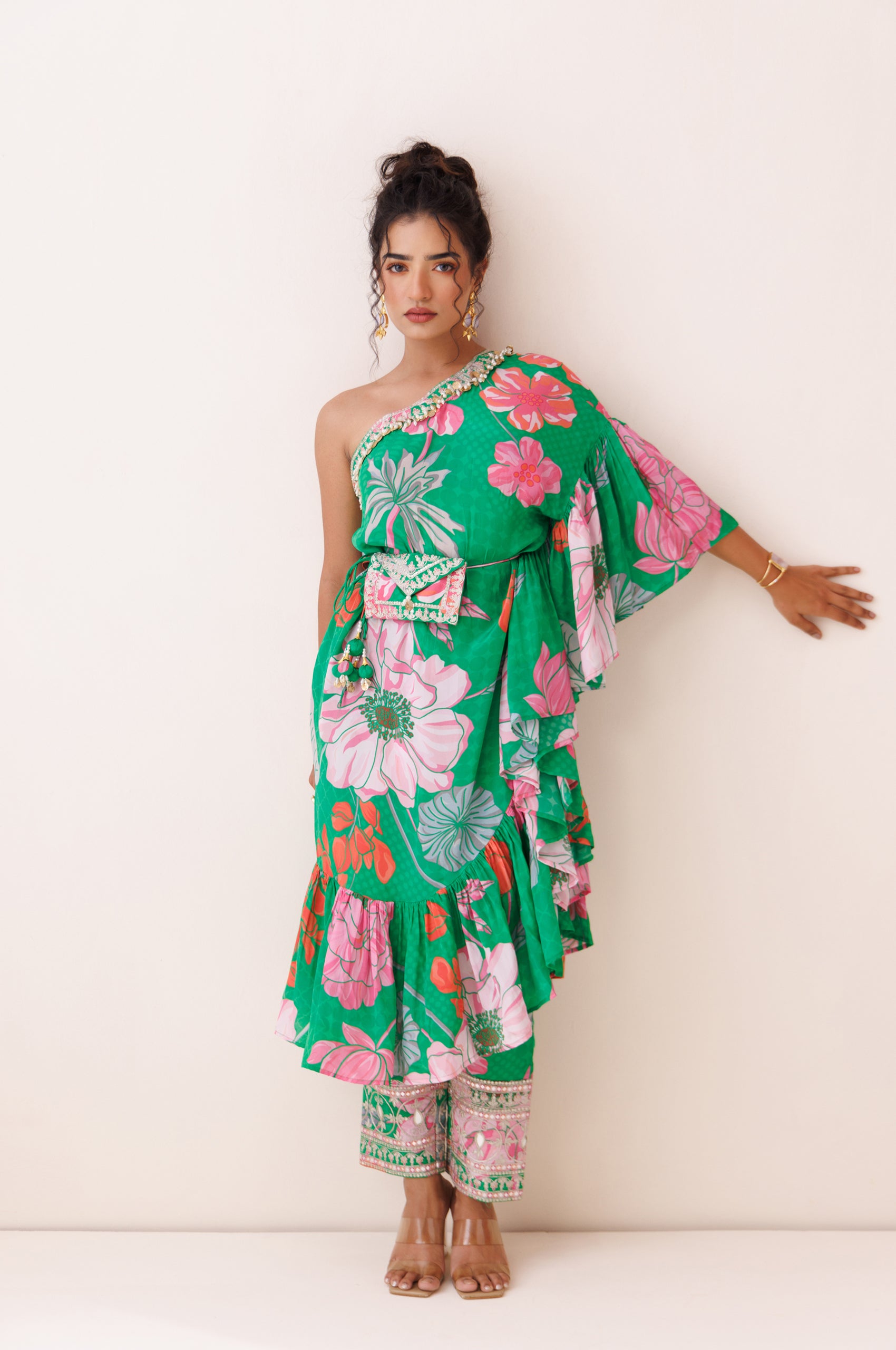 Green One-Shoulder Co-ord Set image 6