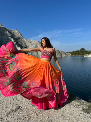 Ombre Orange Skirt with Corset image 2