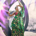Avocado Green Ruffle Style Saree image 0