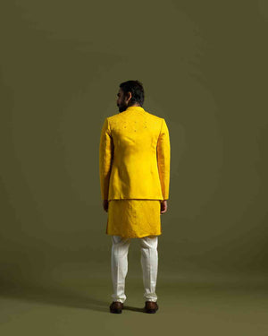 Yellow Achkan Set image 1