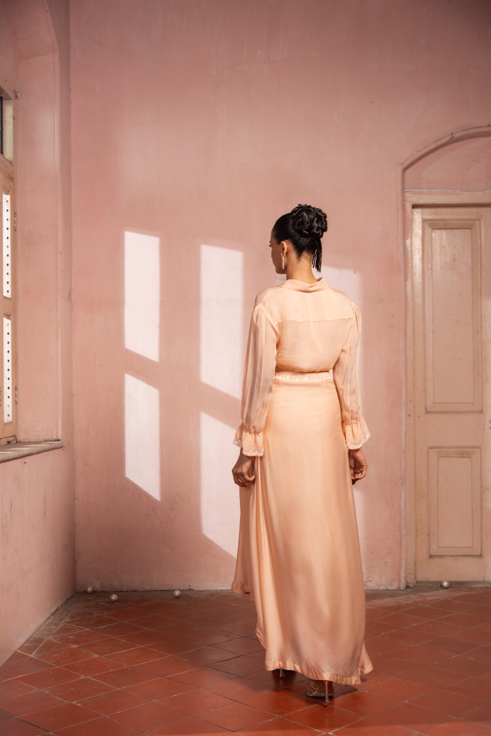 Peachy Keen Draped Skirt Set image 1