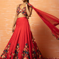 Red Bridal 3D Lehenga Set image 0