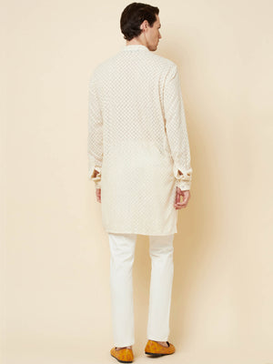 Lucknowi Embroidered Kurta Set image 4