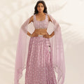 Lavender Bandhani Lehenga image 0