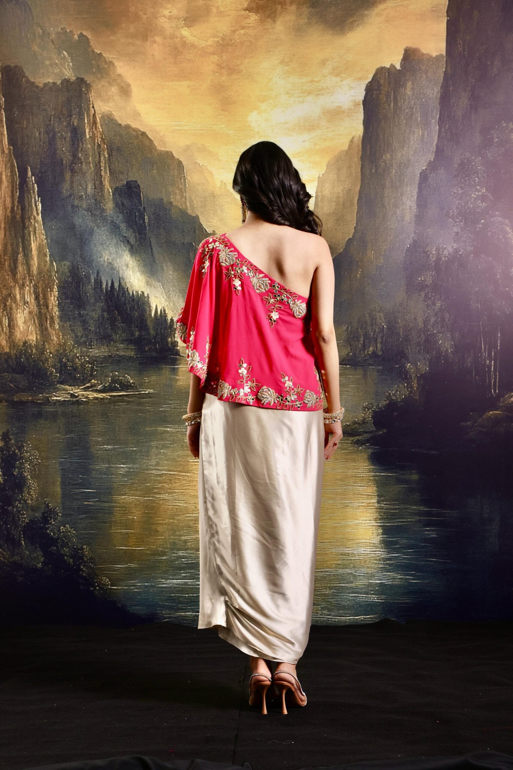 Gulaab Cape and Draped Skirt Set image 2