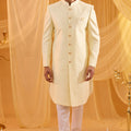 Ivory Jacquard Sherwani Set image 0