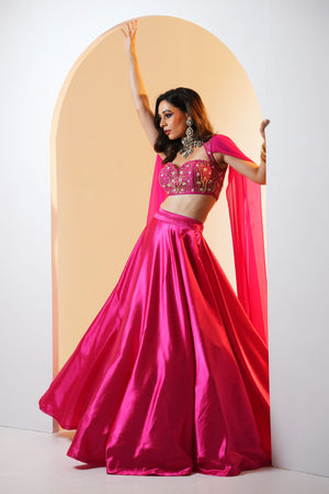 Pink Meera Lehenga Set - Custom image