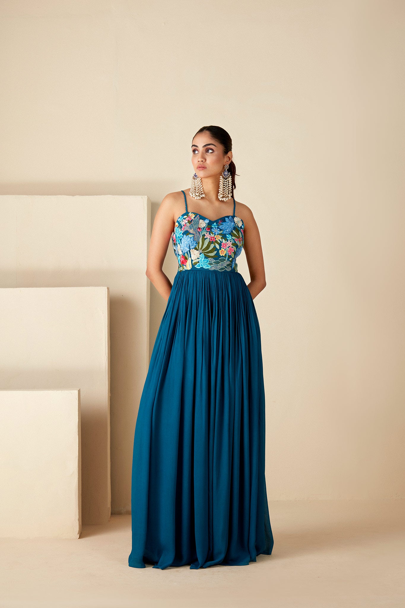 Aqua Essence Pleated Flair Dress - XL image