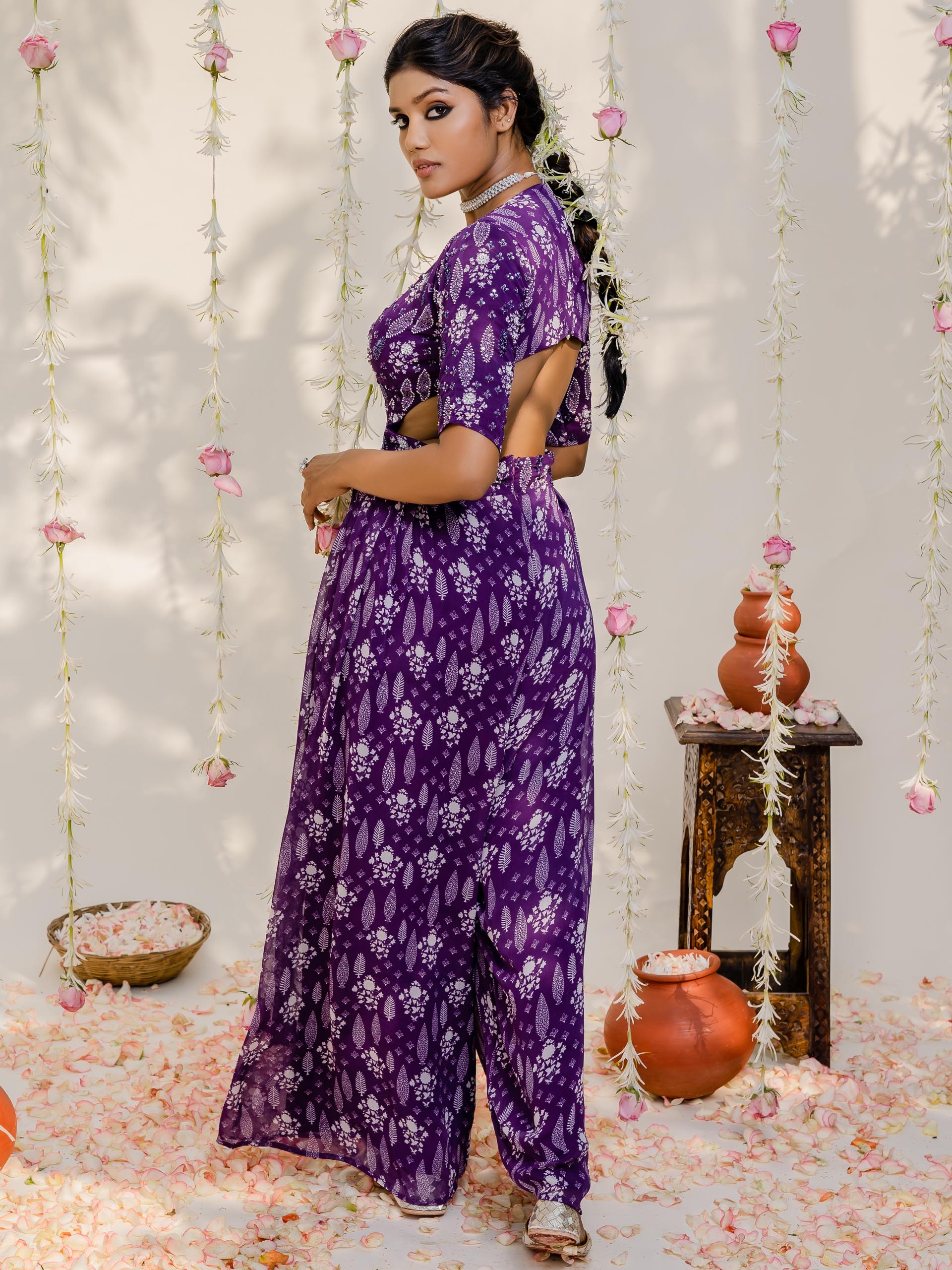 Purple Pine Print Jumpsuit image 2