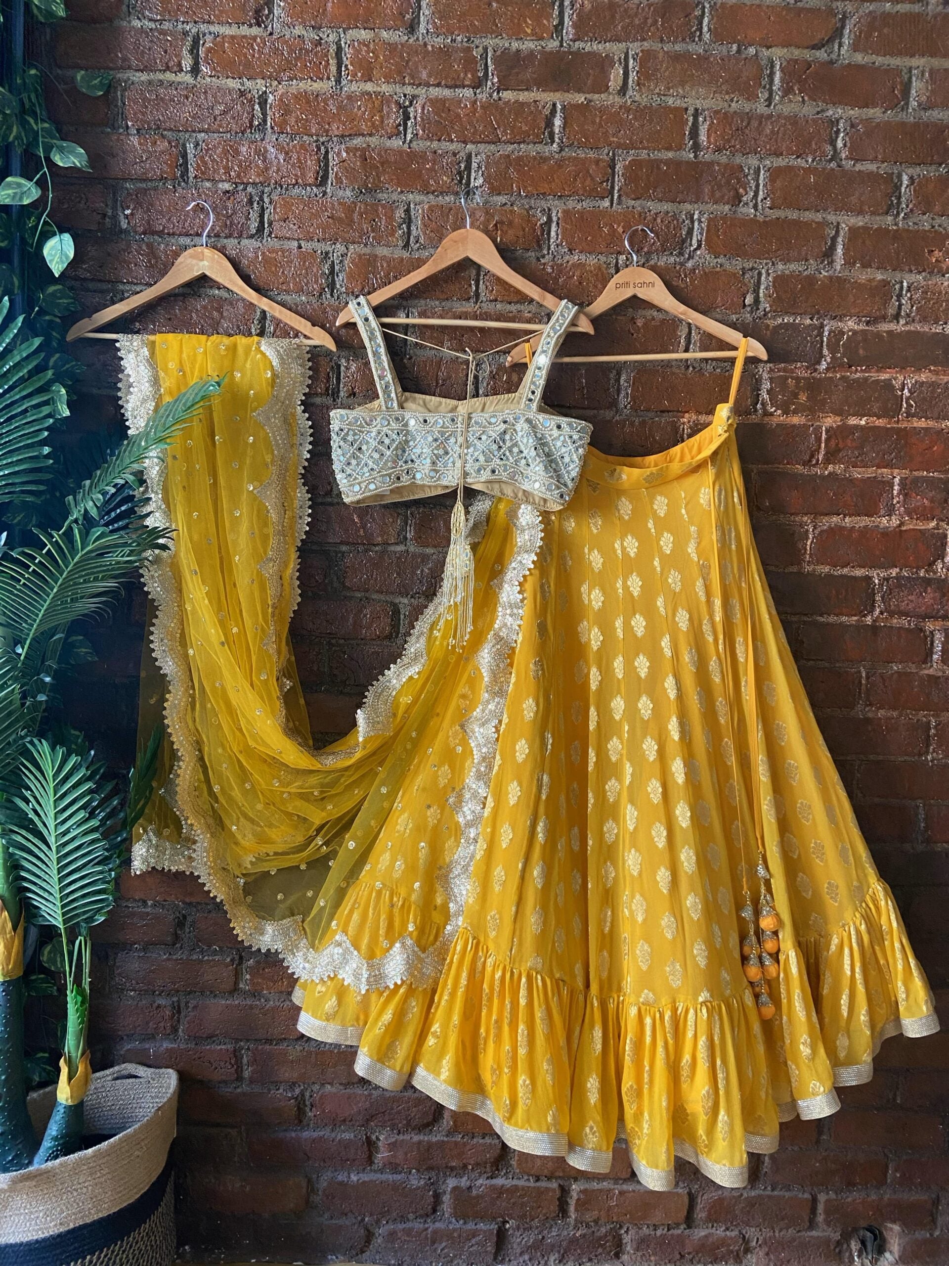 Turmeric Yellow Ruffle Lehenga Set image 2