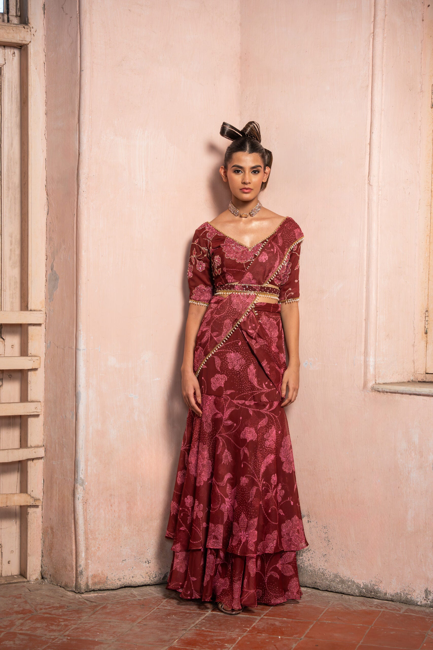 Mystic Bloom Draped Saree image 1