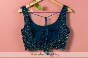 Teal Blue Shimmer Lehenga Set image 2