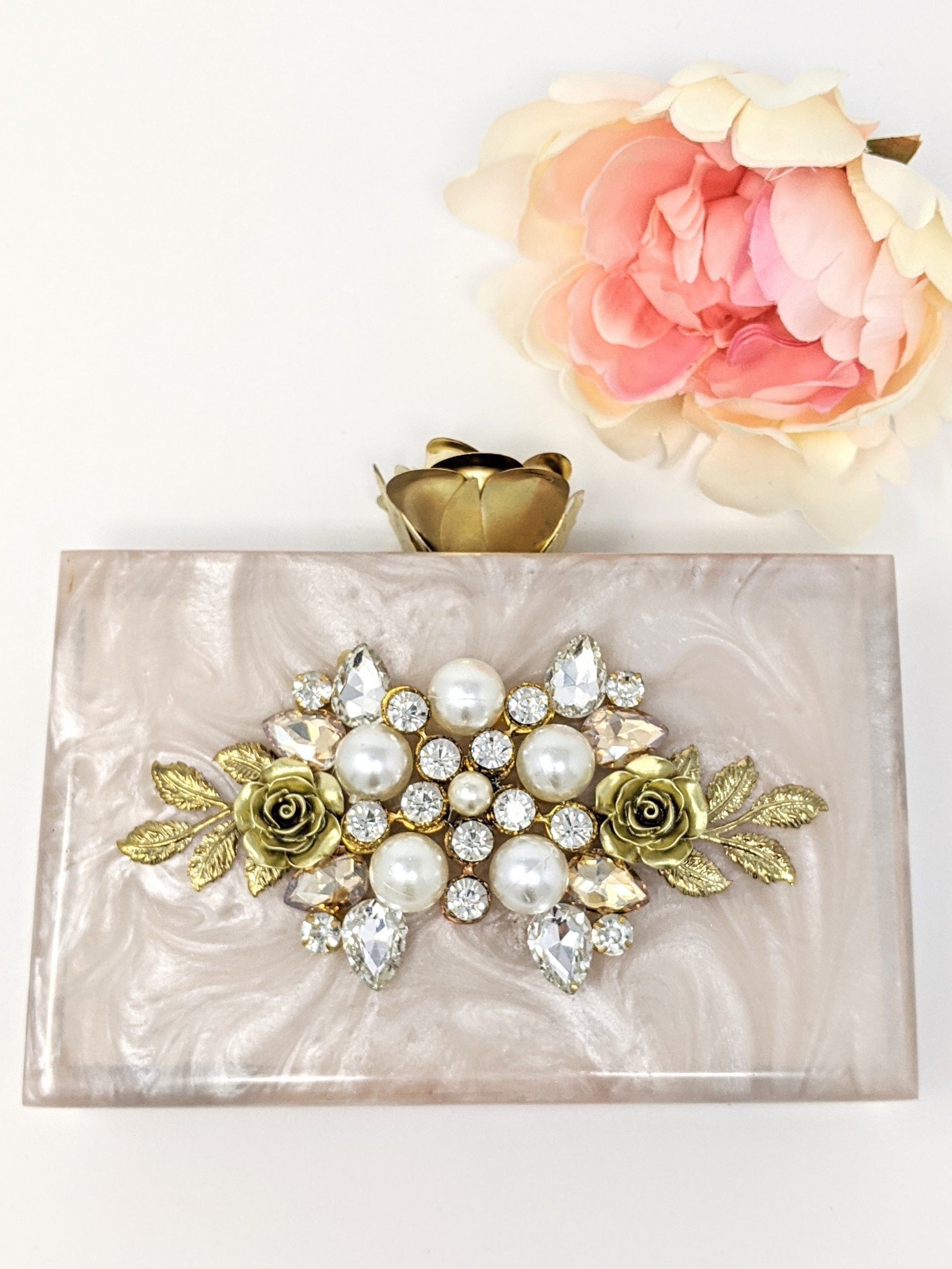 Rose Crown Marble Clutch image 0