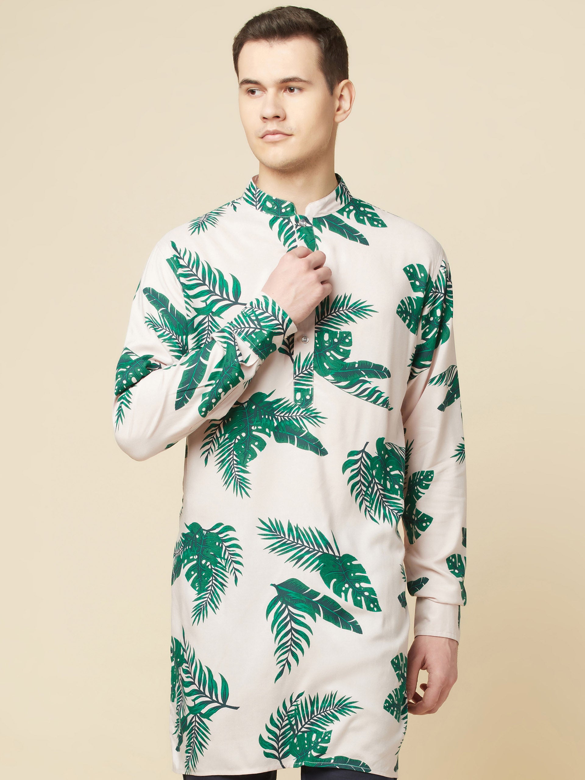 Tropical Green Kurta - L image