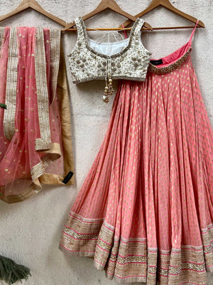 Coral Ivory Sharmily Lehenga Set image 3