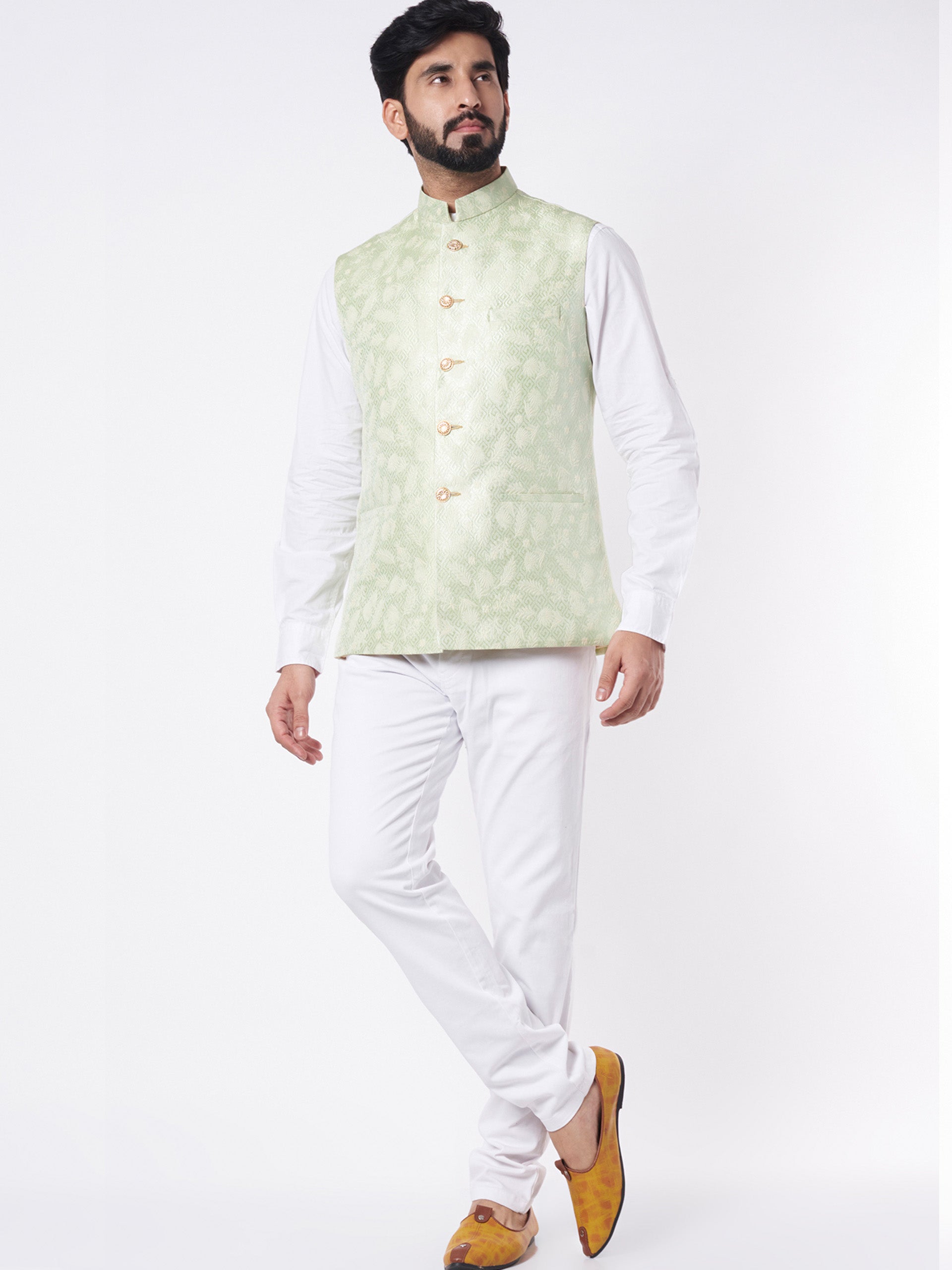 Mint Jacquard Bundi Jacket - L image