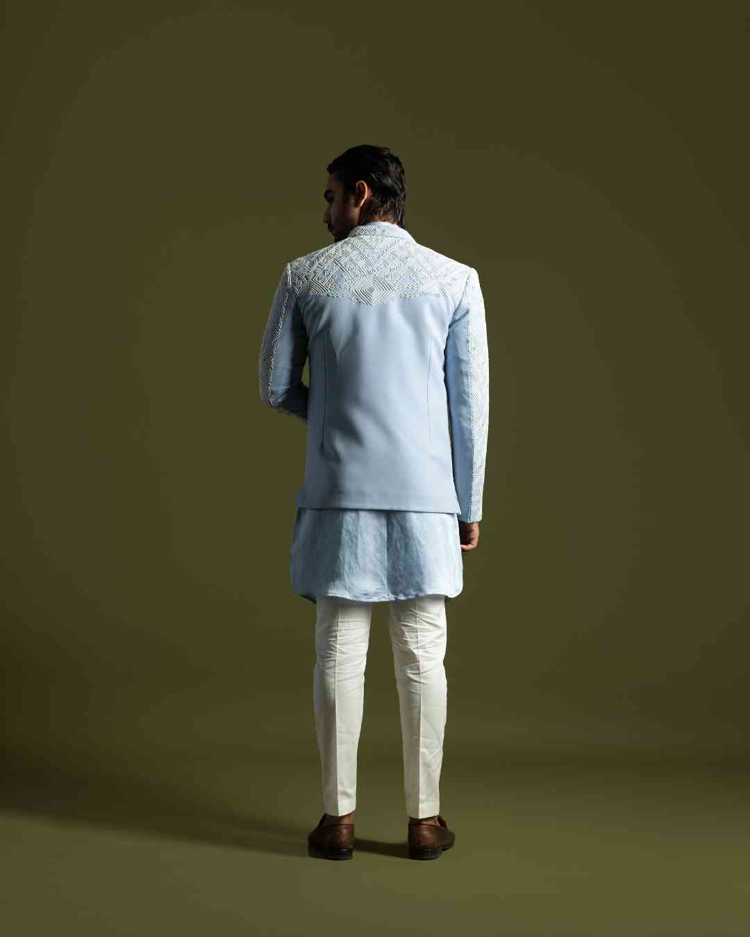 Ice Blue Achkan Set image 1