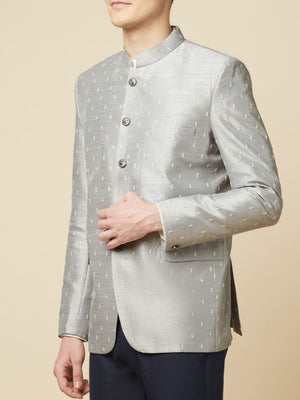 Grey Embroidered Jodhpuri Jacket image 4