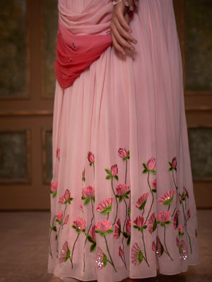 Pink Lotus Anarkali Set image 3