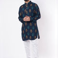 Navy Blue Pattern Kurta Set image 0