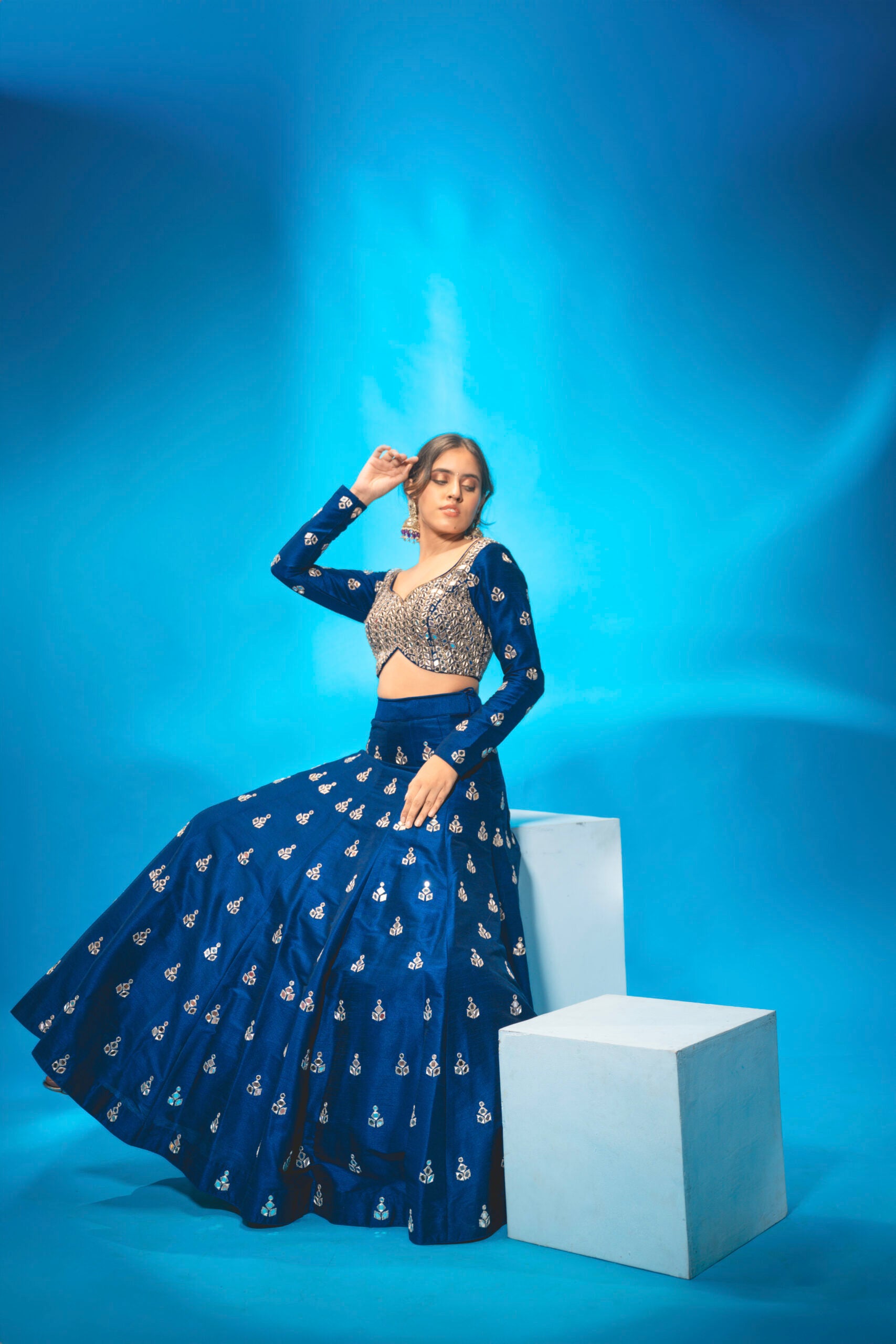Navy Blue Lehenga Set image 3