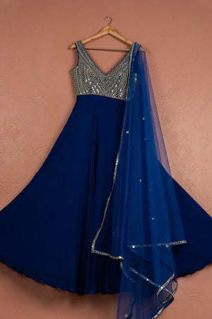Azure Blue Anarkali Set - L image