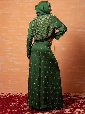 Mehendi Green Hoodie Co-Ord Pant Set image 5