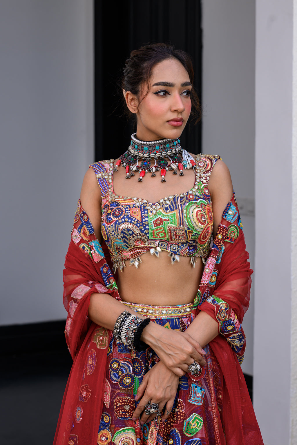 Iris Highlighted Lehenga Paidawn With Highlighted Blouse And Highlighted Applique Dupatta image 6