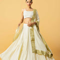 Ivory Modal Satin Lehenga image 0