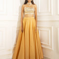Metallic Gold Shimmer Lehenga Set image 0