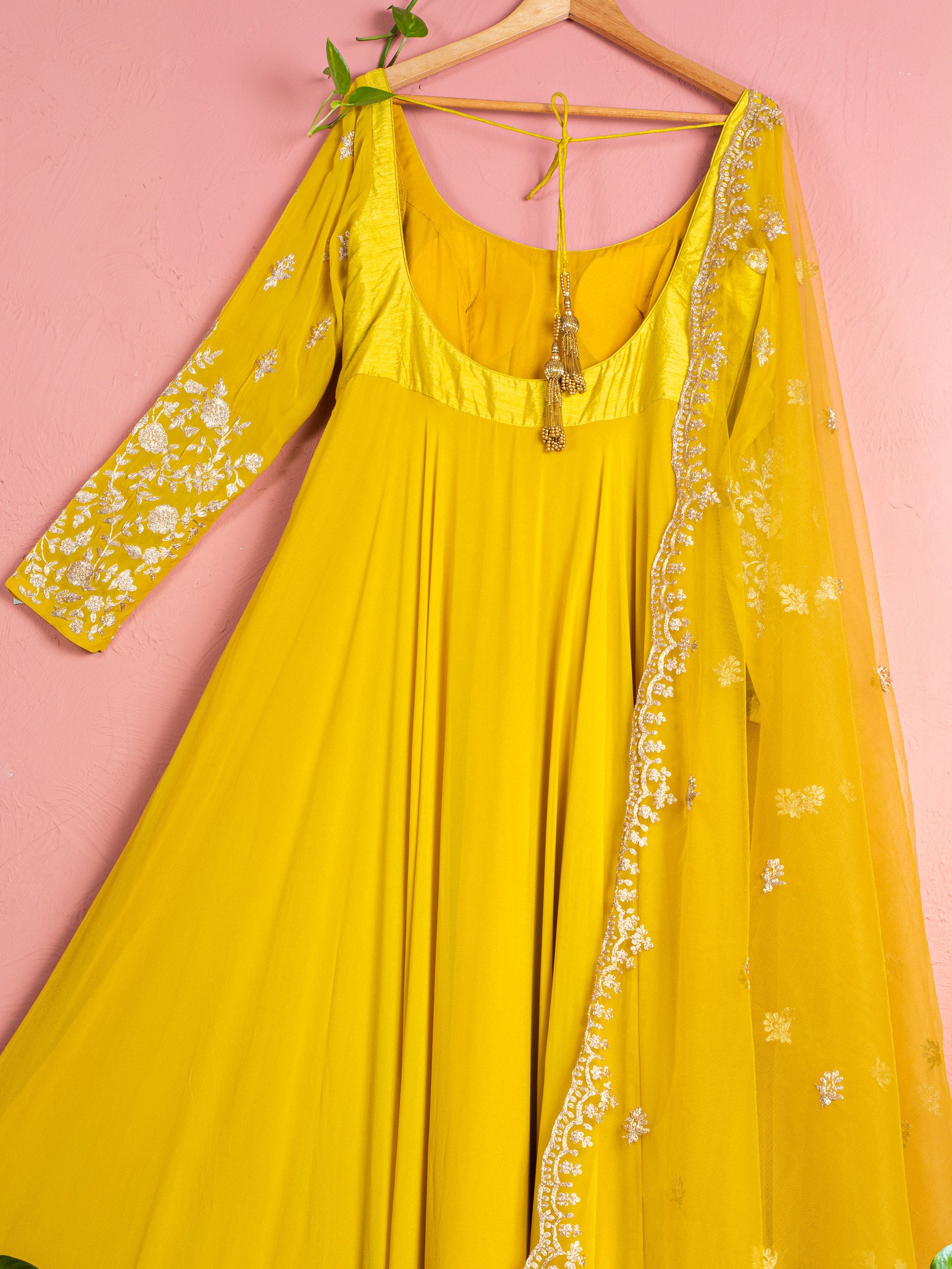 Tuscan Yellow Anarkali Set image 2