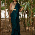 Teal Green Zuri Ruffle Saree image 0