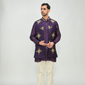 Plum Butta Half Jacket Kurta Pant Set image 0