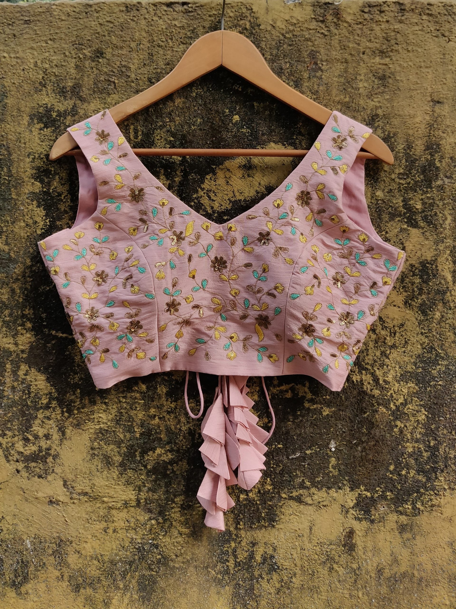 Pink Raw Silk Lehenga image 1