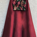 Black Incut Blouse with Wine Taffeta Skirt image 0