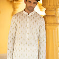 Chanderi Foil Print Kurta Set image 0