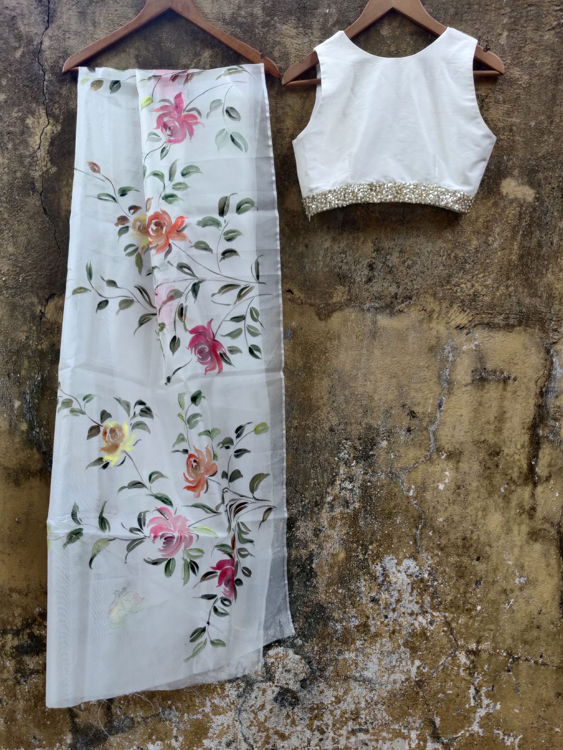Ivory Lehenga with Hand Painted Dupatta image 2