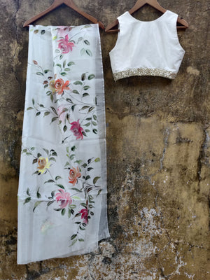 Ivory Lehenga with Hand Painted Dupatta image 2