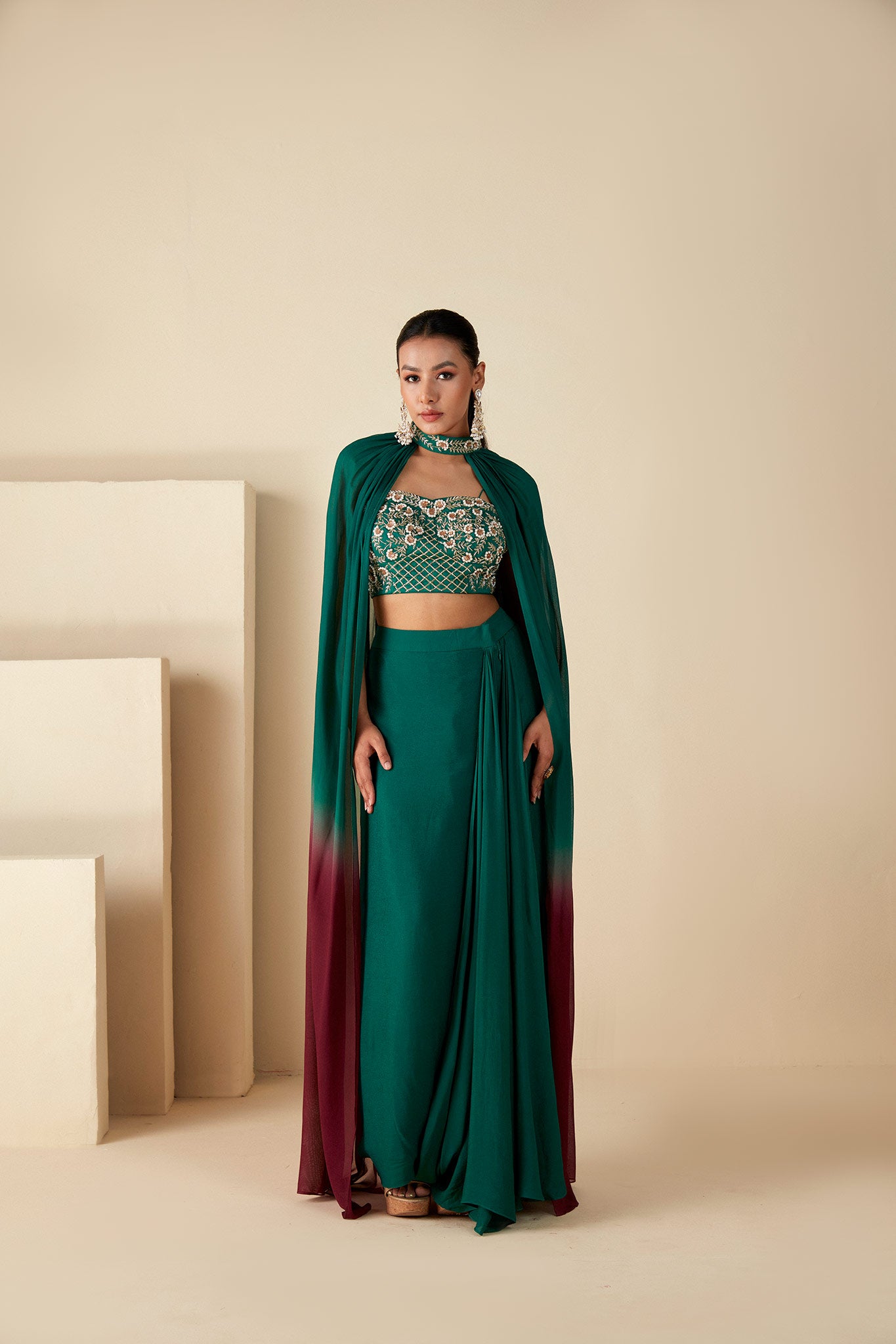 Ombre Cape Skirt Ensemble image 9