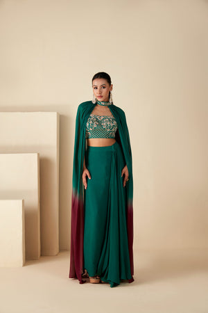Ombre Cape Skirt Ensemble image 9
