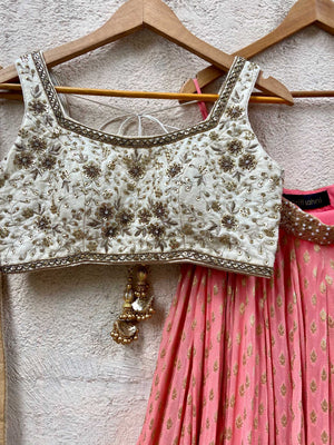 Coral Ivory Sharmily Lehenga Set image 1
