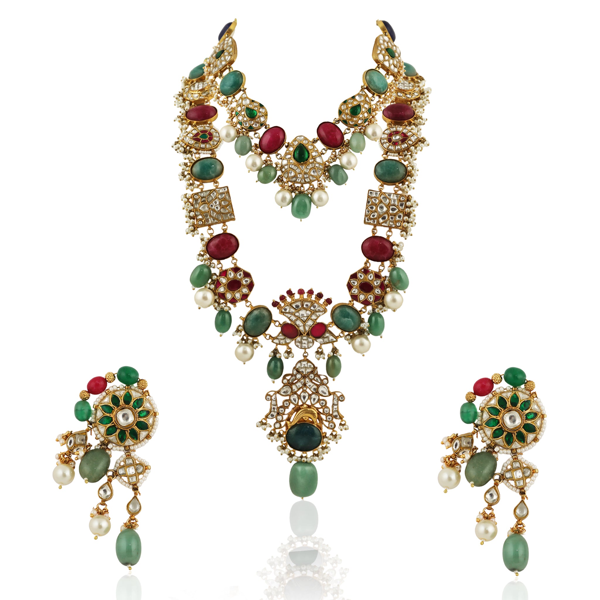 Multicolour Layered Traditional Necklace Set image 2