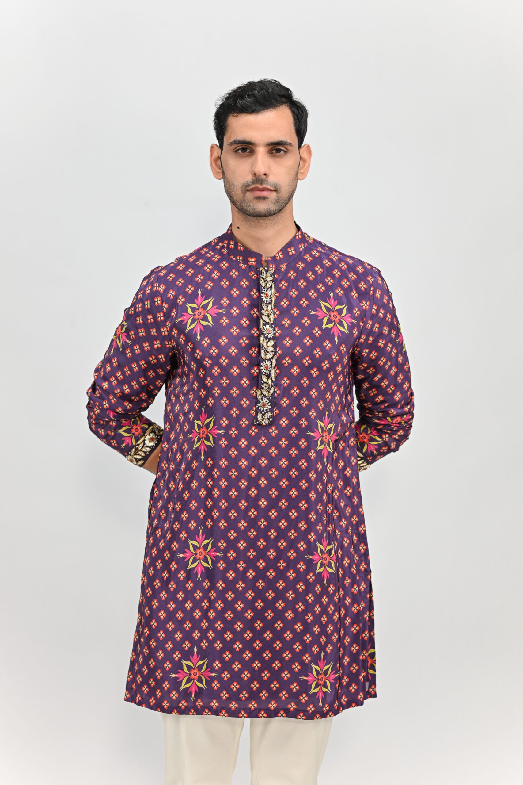 Plum Short Kurta Set image 4