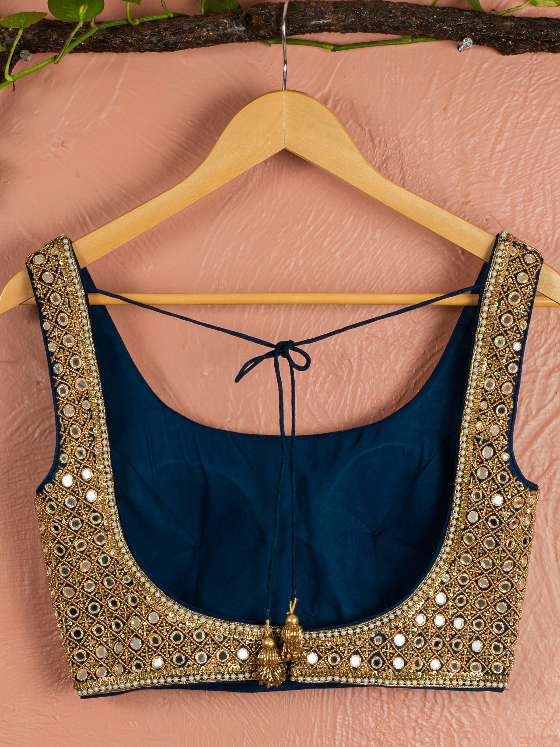 Midnight Blue Layered Mirror Sharara Set image 2