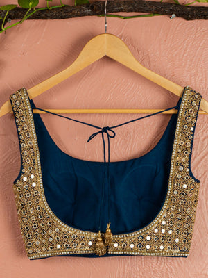 Midnight Blue Layered Mirror Sharara Set image 2