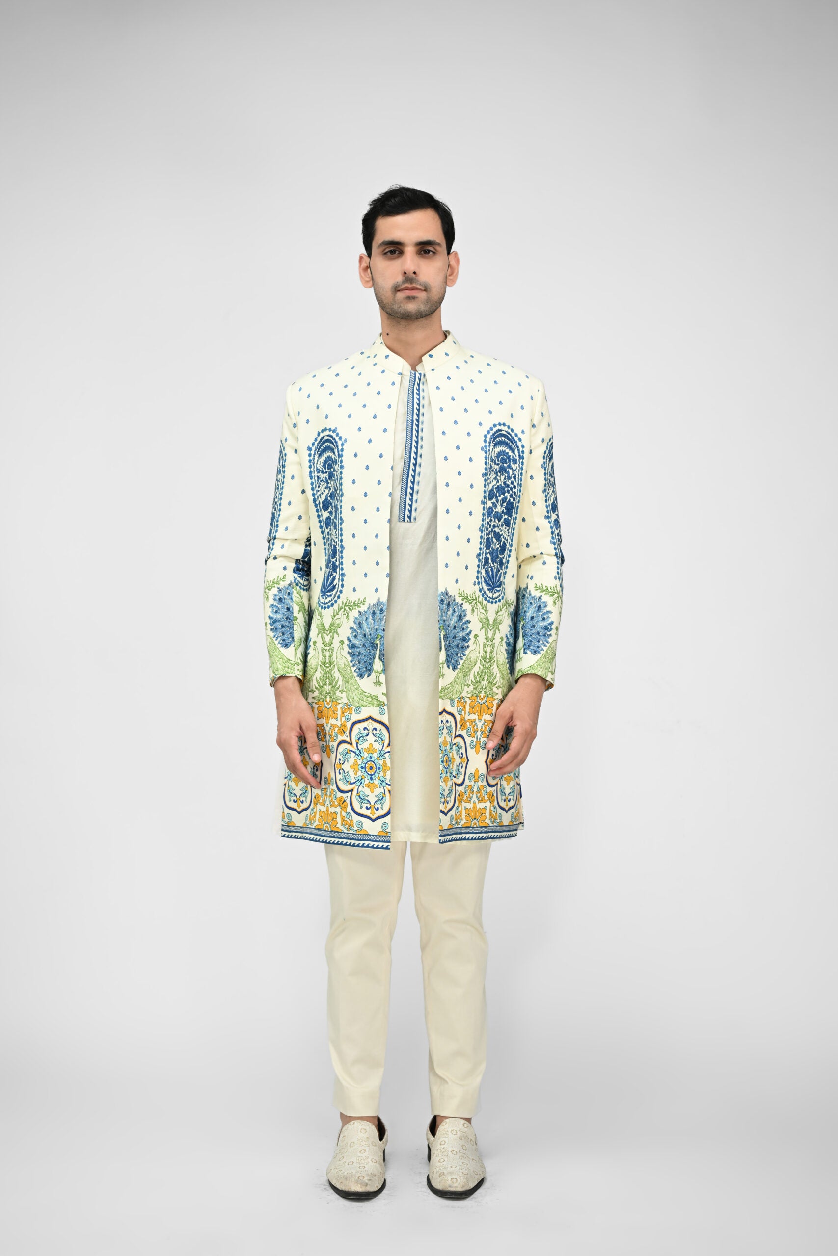 Royal Peacock Achkan Full set - S image