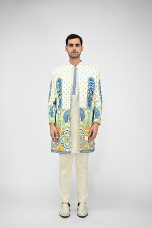 Royal Peacock Achkan Full set - S image